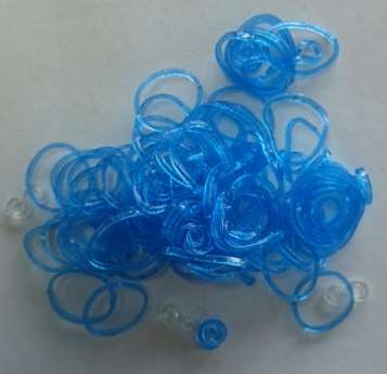 Loom Bands Glitter Blue 200's Including Loom Hook & S-Clips