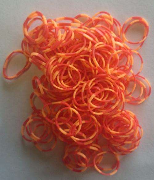 Loom Bands Red and Orange 200's Including Loom Hook & S-Clips