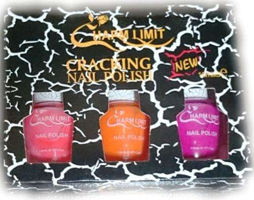 Crackling Nail Polish 3 Pack - Light Pink, Orange and Dark Pink
