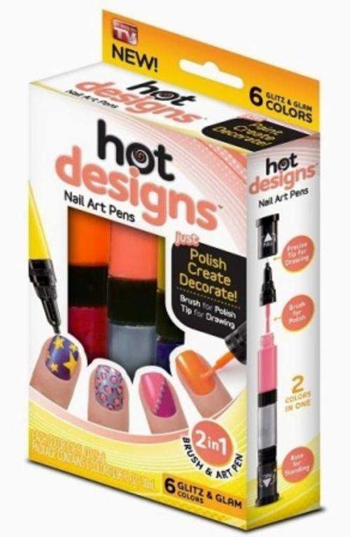 Nail Art Pens - 6 Colors - Brush and Pen