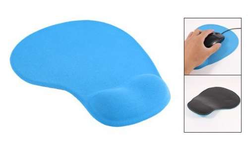 Mouse Pad with Gel Wrist Support - Blue