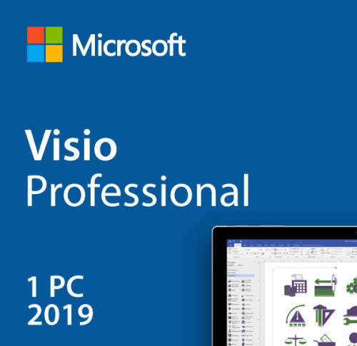 Retail Microsoft Visio Professional 2019 Licensed for 1 Windows 10 PC/Laptop - Limited Offer Only