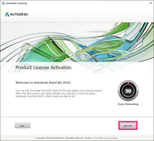 AutoDesk AutoCAD 2021 Full 1 Year Version Licensed for 1 Windows 10 - Personal Use - Promotion Only