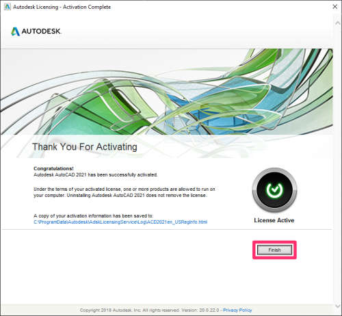 AutoDesk AutoCAD 2021 Full 1 Year Version Licensed for 1 Windows 10 - Personal Use - Promotion Only