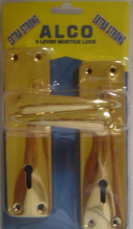 Gold Look 5 Lever Lock Set