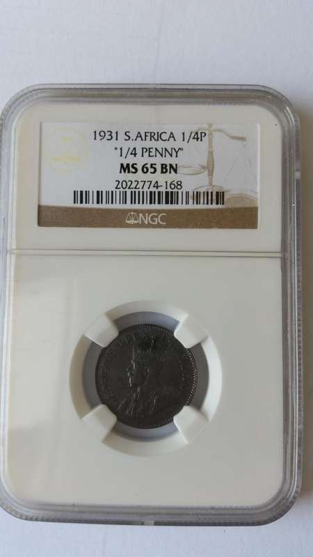 #### 1931 1/4 Penny NGC graded ms 65BN Brilliant Uncirculated #####