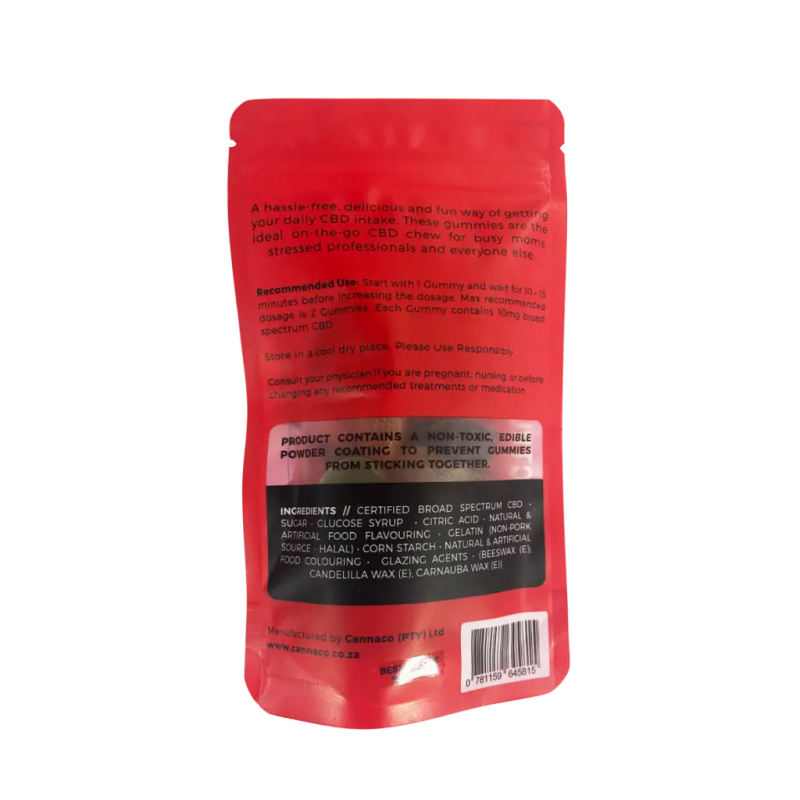 CBD Gummies by Cannaco (Twin pack - 30 Gummies - Red)