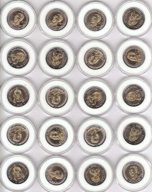 ENCAPSULED UNC MANDELA 90TH BIRTHDAY COINS