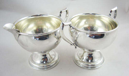 Sterling Silver CREAMER & SUGAR (La Pierre )-1920's