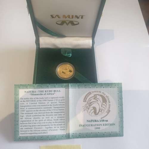Natura - THE KUDU BULL INAUGURATION COIN -  MONARCHS OF SOUTH AFRICA 1/10oz ONLY 600 MINTED