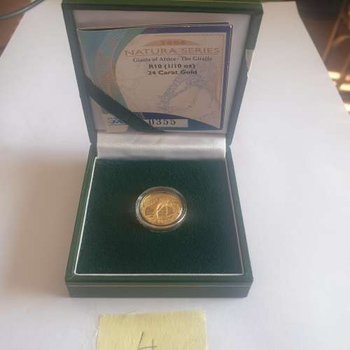 THE GIRAFFE * GIANTS OF AFRICA SERIES * NATURA SERIES 1/10oz gold proof coin