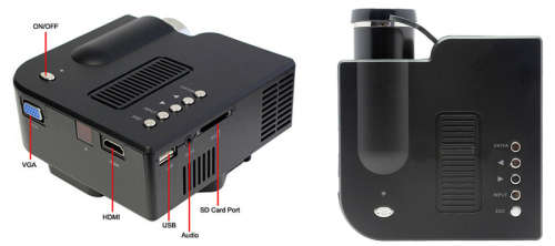 UNIC Multidimension household mini HDMI LED projector/Support computer TV USB SD