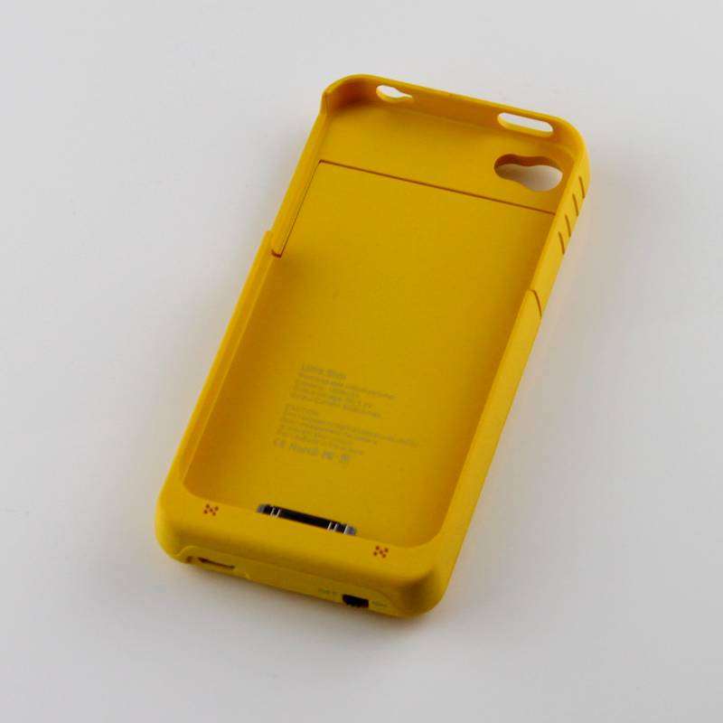 1900mAh Yellow External Power Bank Charger Battery Case For iPhone 4 4G 4S