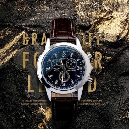 Lightweight Military Leather Stainless Steel Quartz Analog Men's Watch - CLEARANCE SALE