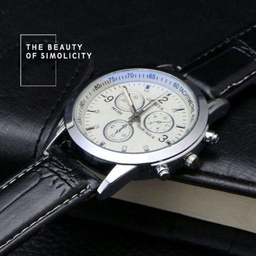 Lightweight Military Leather Stainless Steel Quartz Analog Men's Watch - CLEARANCE SALE