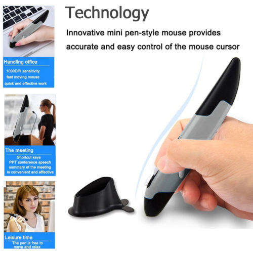 2.4Ghz Wireless Optical Pointer/Drawing Designer Mouse (Black/Grey) - CLEARANCE SALE
