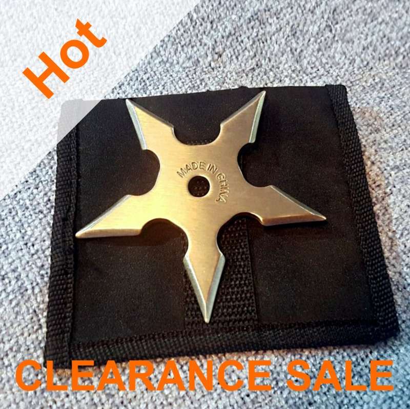 New 5 Pointed Shuriken (Ninja Throwing Star) with carry case - CLEARANCE SALE