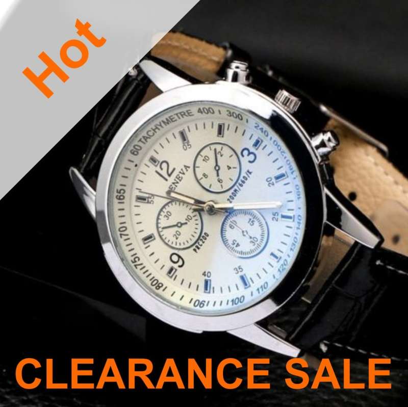Lightweight Military Leather Stainless Steel Quartz Analog Men's Watch - CLEARANCE SALE