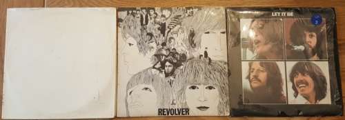 Beatles - bundle: White Album 2xLP UK (incl poster), Revolver (yellow label) UK, Let it be UK
