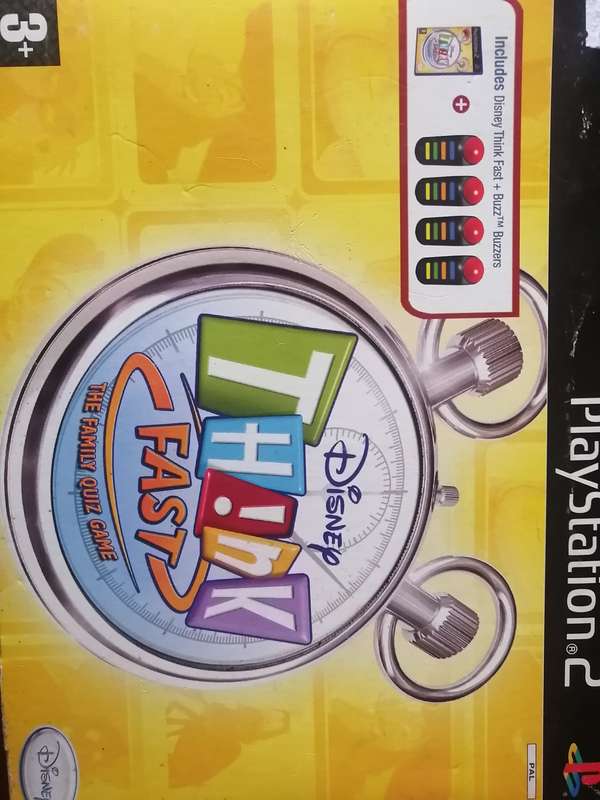 PS2 BUZZ(DISNEY THINK FAST SET(With Game Disk)