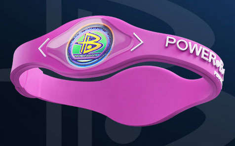 POWER BALANCE WRISTBANDS [PINK AND WHITE] MEDIUM