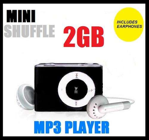 2GB Portable Mini Shuffle MP3 Player [BLACK]