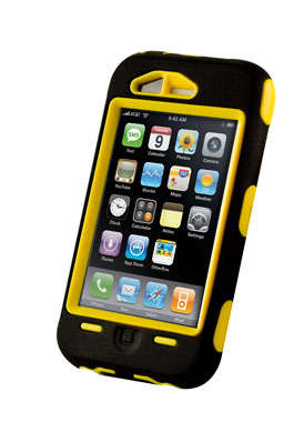 New Silicone Hard Case Otterbox-style cover for iPhone BLACK AND YELLOW