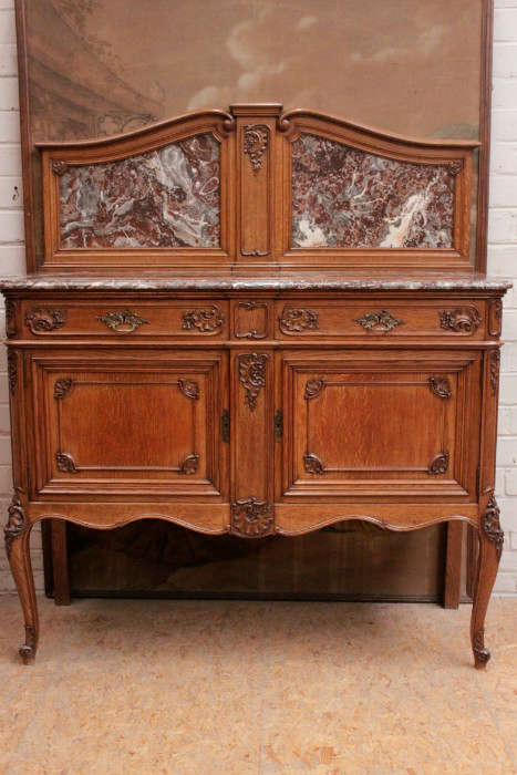 Louis XV Server in oak with marble