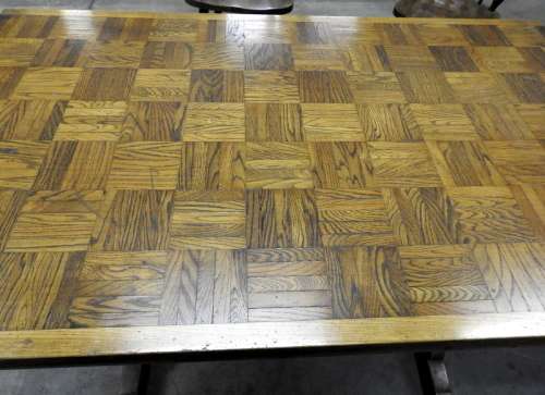Parquetry table in oak