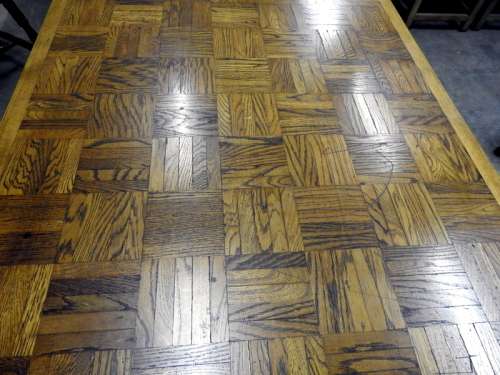 Parquetry table in oak