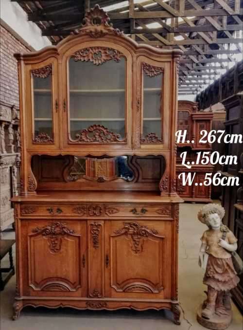 Louis XV Oak Cabinet/ Display cabinet