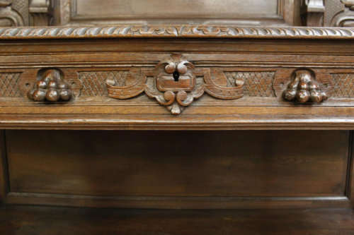 Louis XIII Oak server with marble