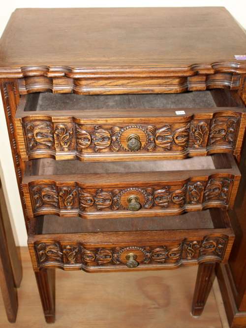Carved Louis XVI Commode/Cabinet in oak