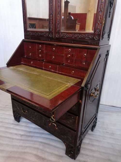 George III Mahogany Bureau/ Bookcase