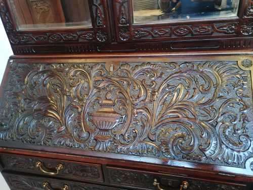 George III Mahogany Bureau/ Bookcase