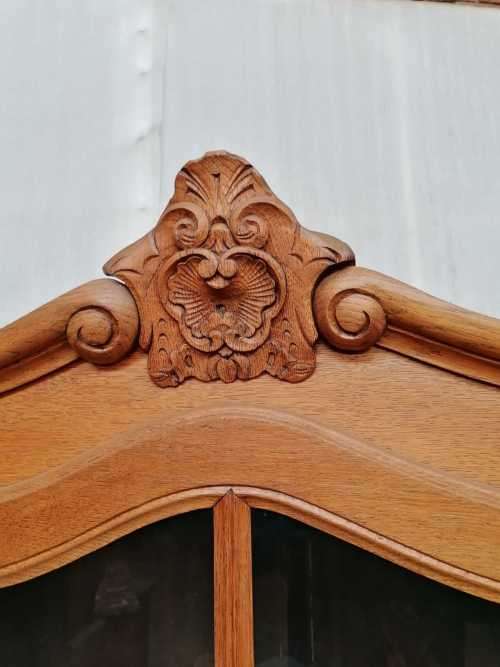 Louis XVI Style oak corner cabinet
