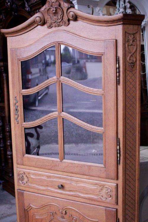 Louis XVI Style oak corner cabinet