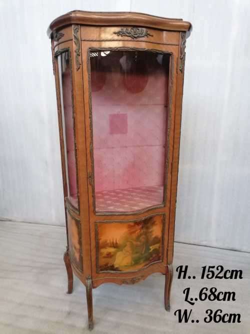 1930`s French Louis XV Style Vernis Martin Curio cabinet