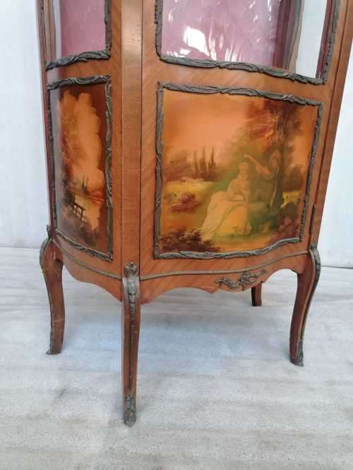 1930`s French Louis XV Style Vernis Martin Curio cabinet