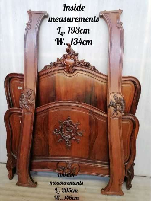 Antique French Louis XV Bed In Rosewood