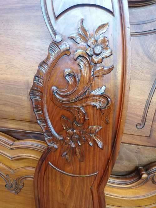 Antique French Louis XV Bed in Walnut
