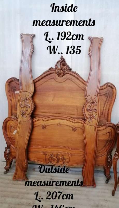 Antique French Louis XV Bed in Walnut