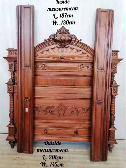 French Henry II Walnut bed