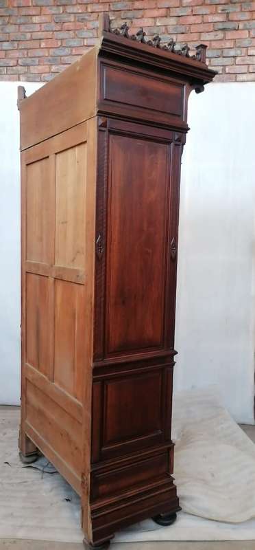 Beautiful  19th Century Walnut Gothic and Renaissance Armoire