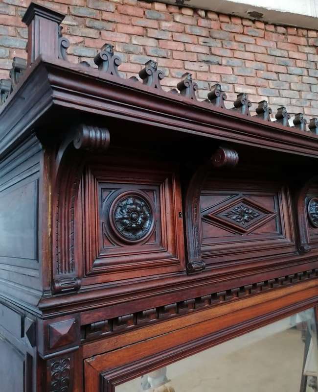 Beautiful  19th Century Walnut Gothic and Renaissance Armoire