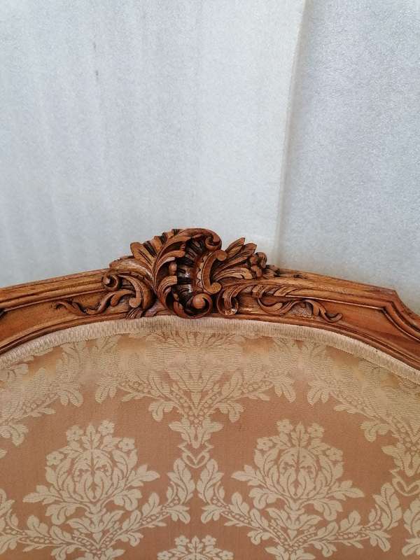 Pair Walnut French Bergere`s with high quality carve work