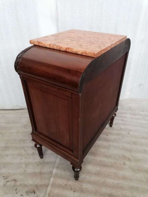 Exceptional French Art deco Walnut Queen size bed and nightstand