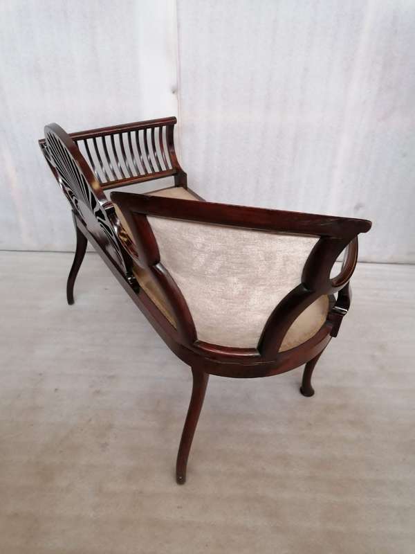Edwardian Mahogany Bone Inlay  window couch