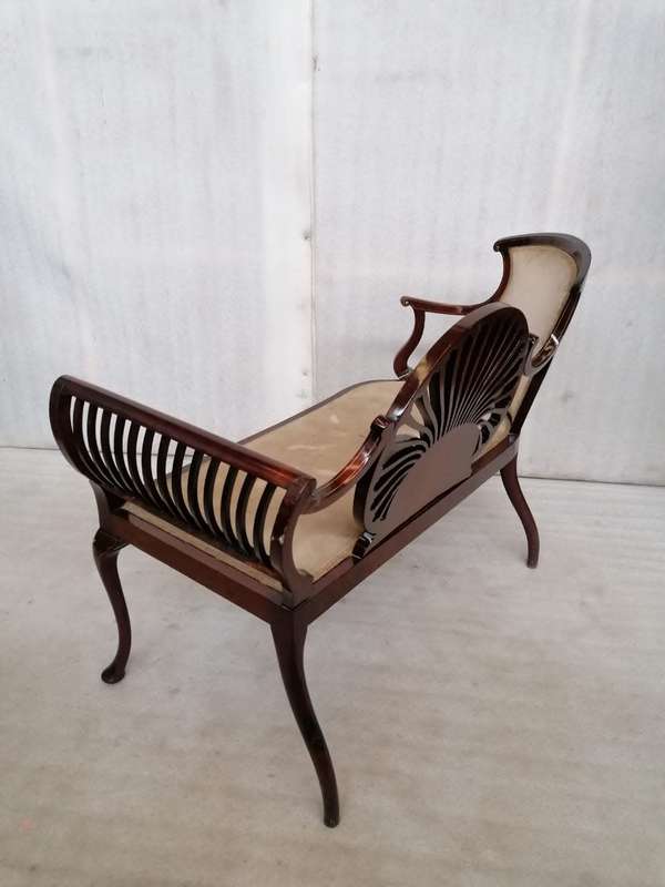Edwardian Mahogany Bone Inlay  window couch
