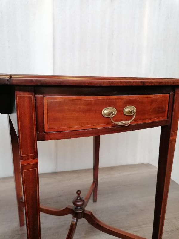 MAHOGANY SHERATON REVIVAL PEMBROKE TABLE